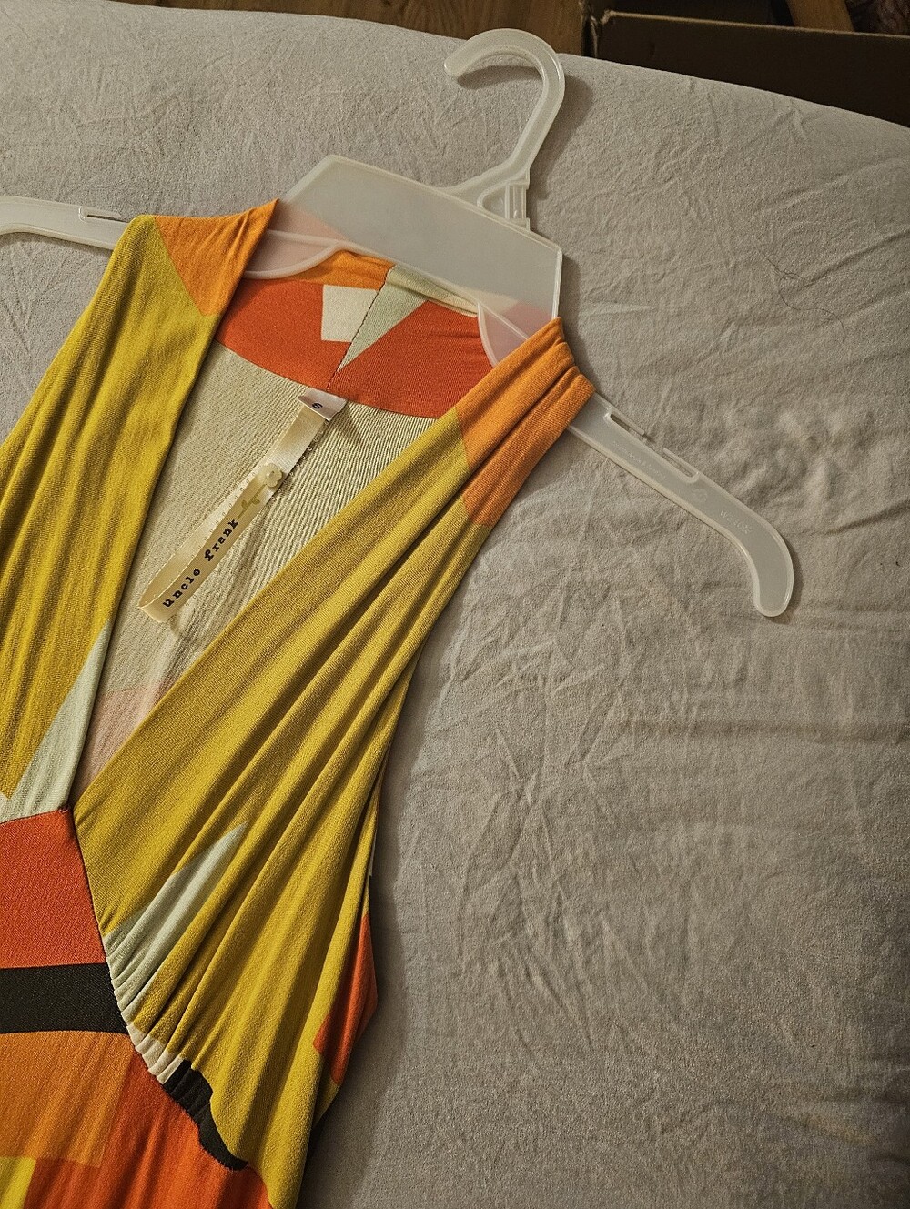 Uncle Joe Maxi Colorblock Sleeveless Dress in Yellow & Orange